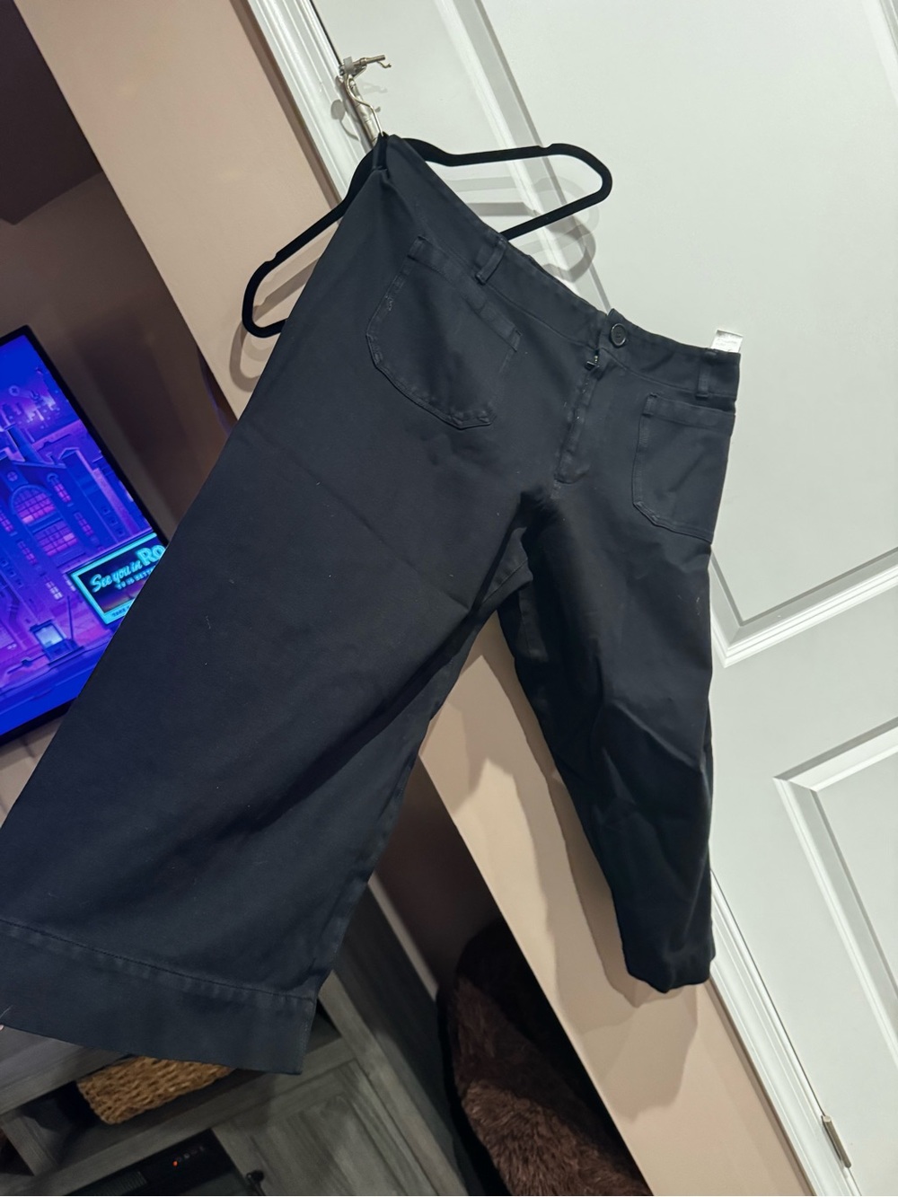 Maeve Black cropped Wide-Leg Trousers